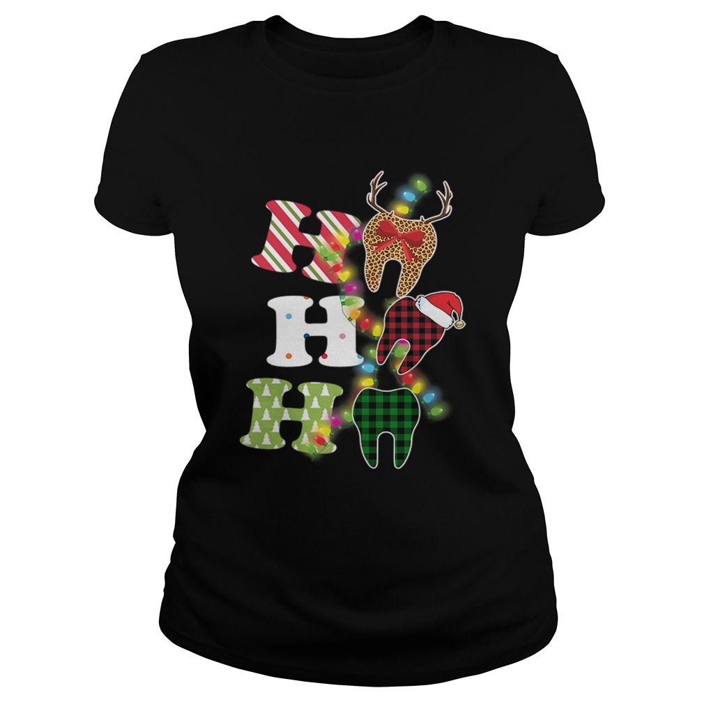 Ho Ho Ho teeth Santa Funny Christmas Gift For Dentist Classic Ladies