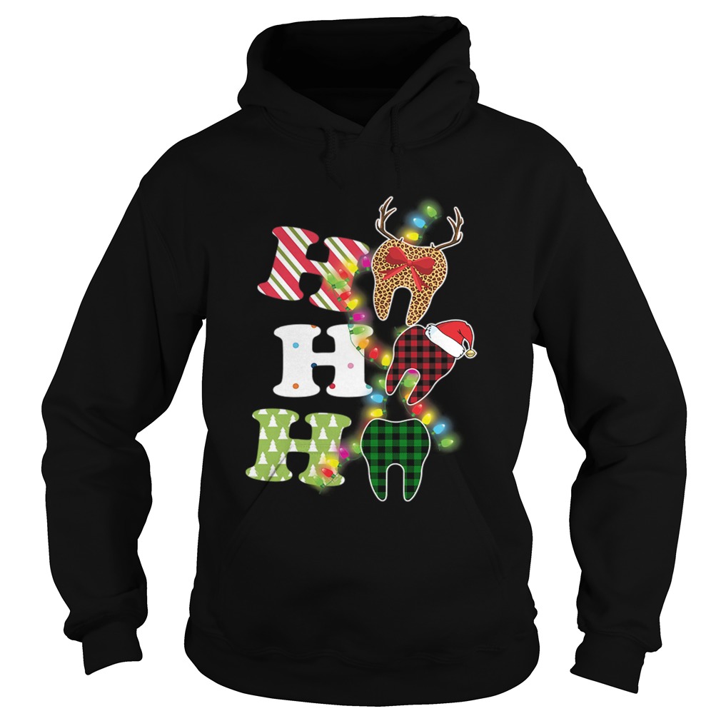 Ho Ho Ho teeth Santa Funny Christmas Gift For Dentist Hoodie