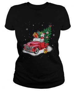 Husky Rides Red Truck Christmas Tree Xmas Gifts  Classic Ladies