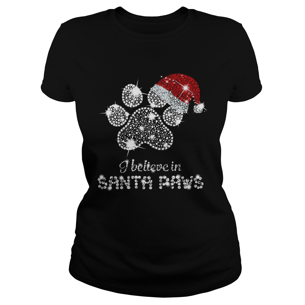 I Believe In Santa Paws Diamond Christmas Classic Ladies