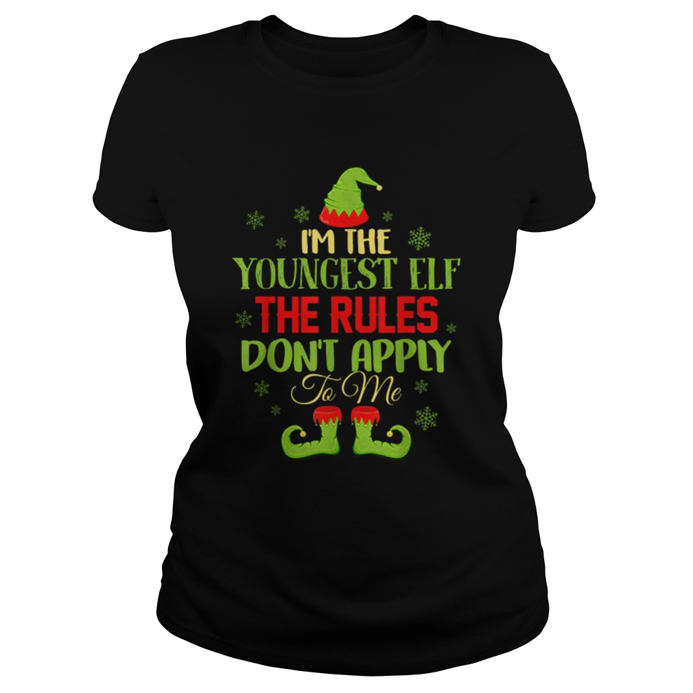 Im The Youngest The Rules Elf Christmas Pajama Classic Ladies