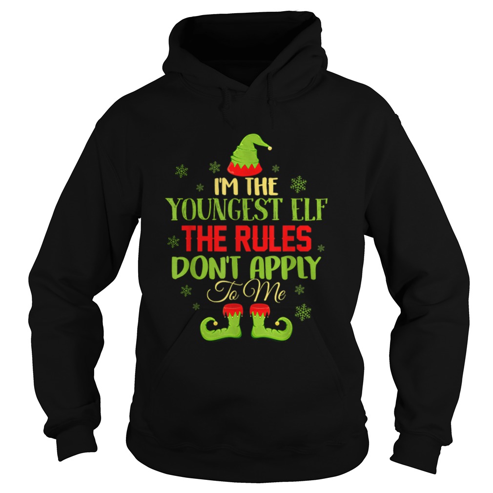 Im The Youngest The Rules Elf Christmas Pajama Hoodie