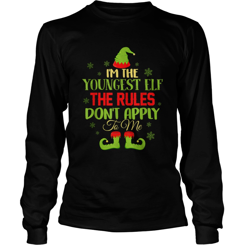 Im The Youngest The Rules Elf Christmas Pajama LongSleeve