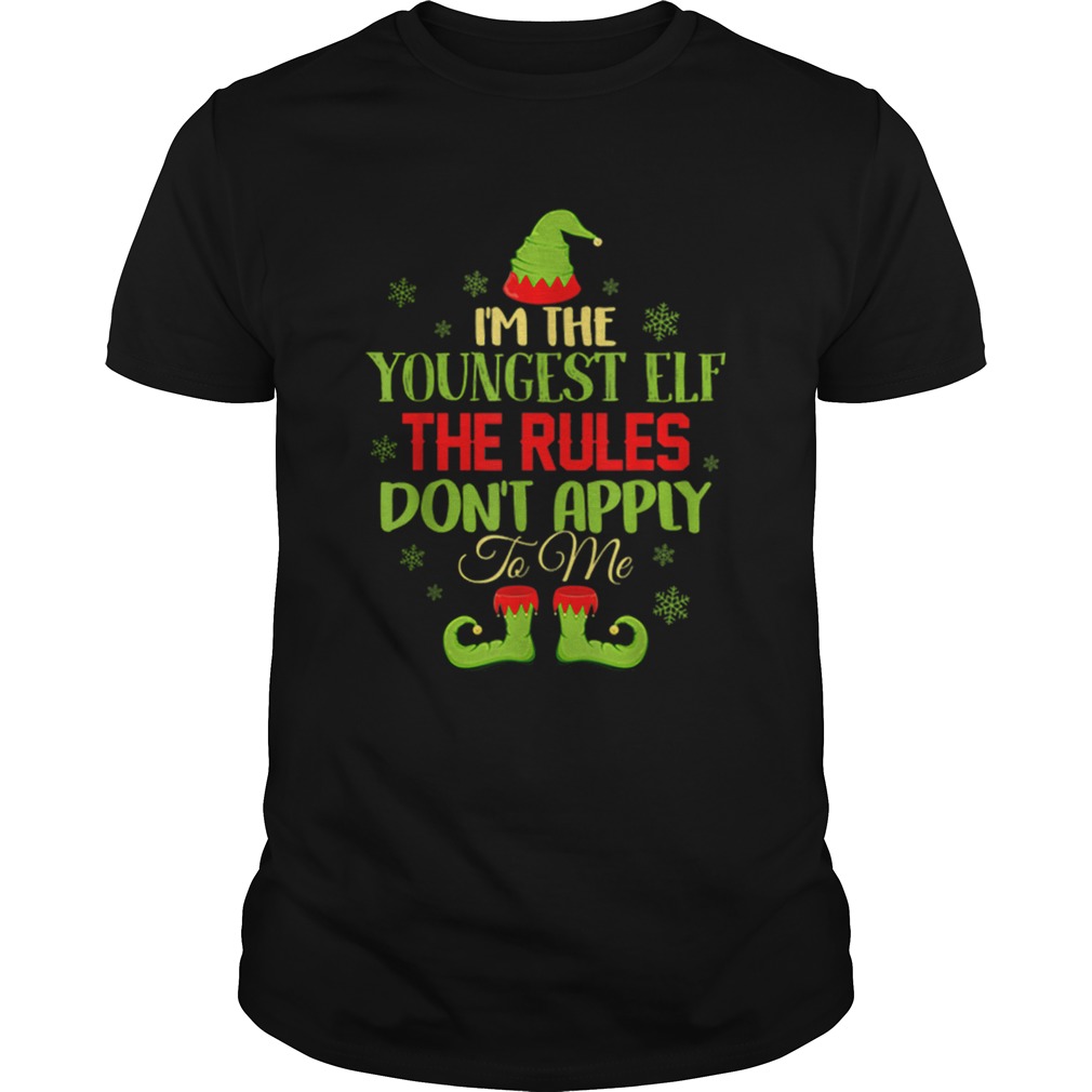 Im The Youngest The Rules Elf Christmas Pajama shirt