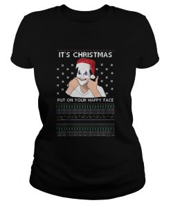 Joker its christmas put on your happy face ugly christmas  Classic Ladies