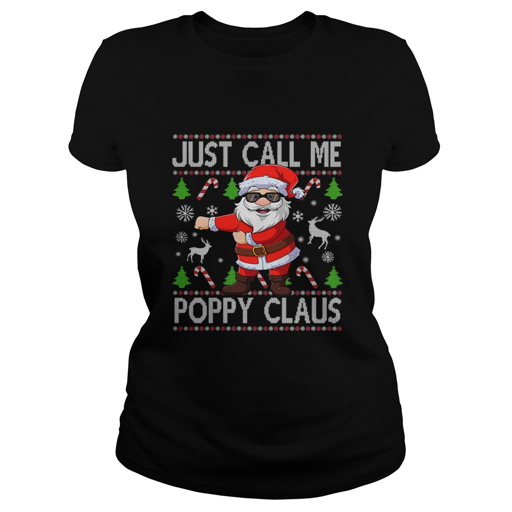 Just Call Me Poppy Santa Claus Flossing Xmas Classic Ladies