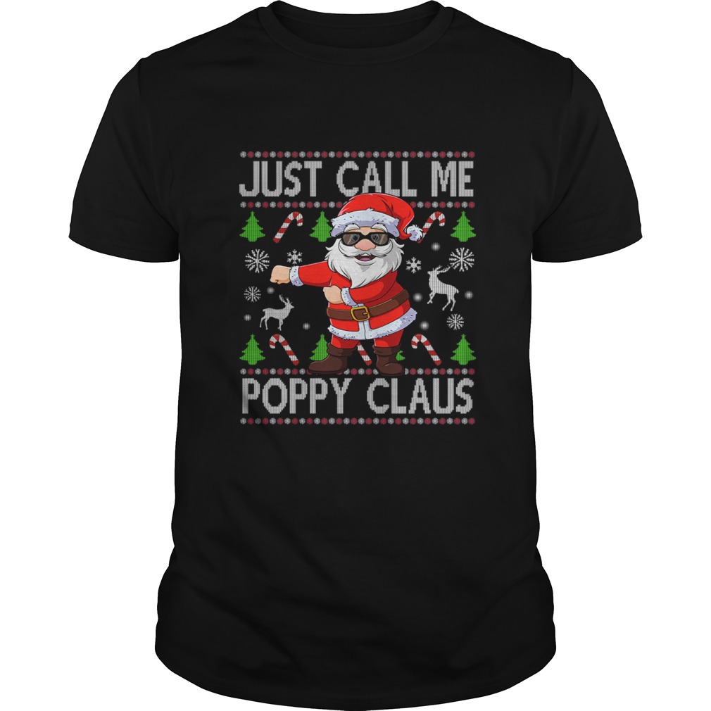 Just Call Me Poppy Santa Claus Flossing Xmas shirt