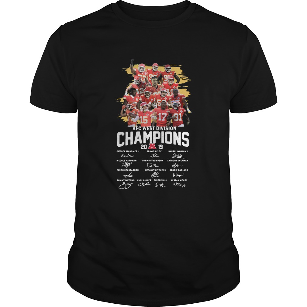 Kansas City Chiefs 2019 AFC West Division Champions Signatures shirt