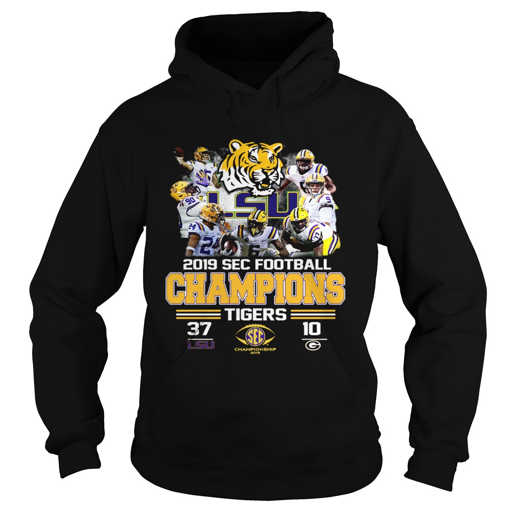 LSU Tigers 37 Georgia Bulldogs 10 Score 2019 SEC Champions Hoodie