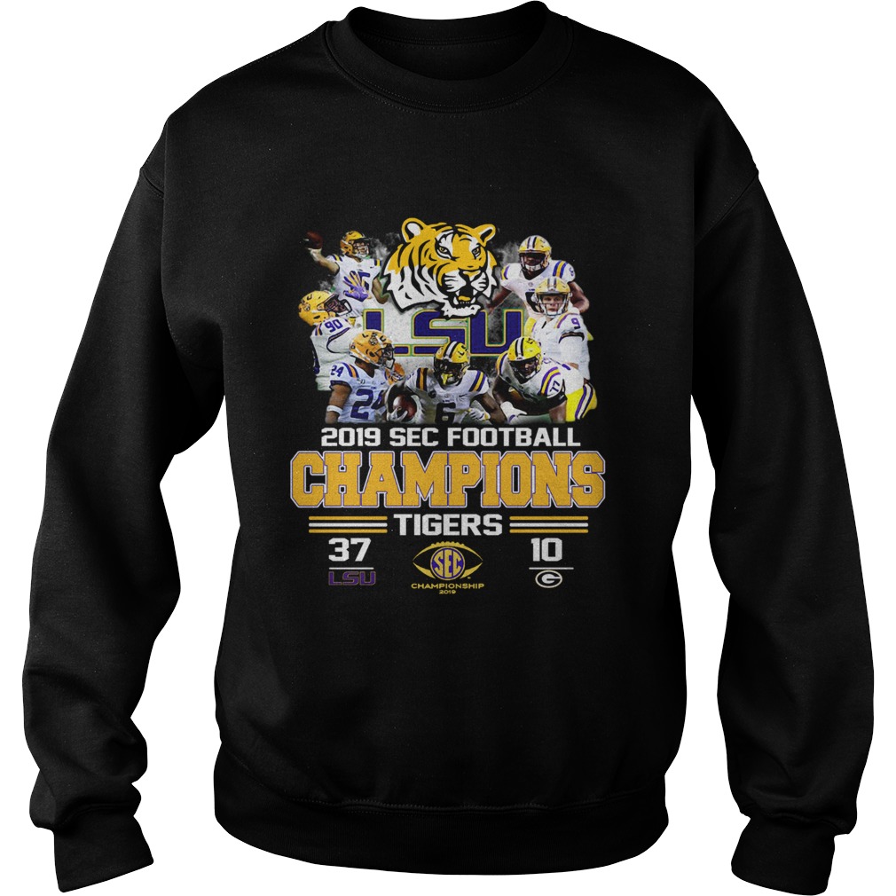 LSU Tigers 37 Georgia Bulldogs 10 Score 2019 SEC Champions Sweatshirt