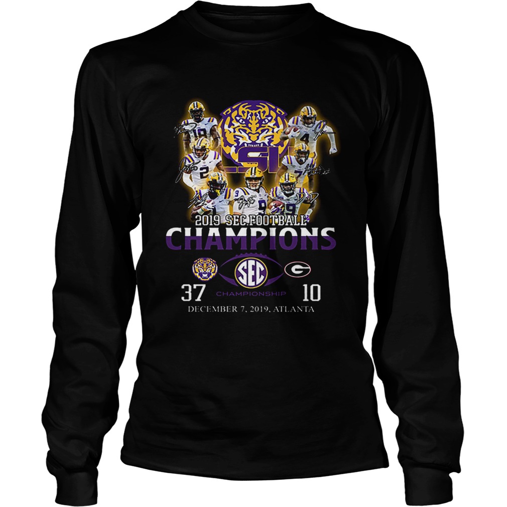 LSU Tigers signatures 2019 SEC Football Champions LongSleeve