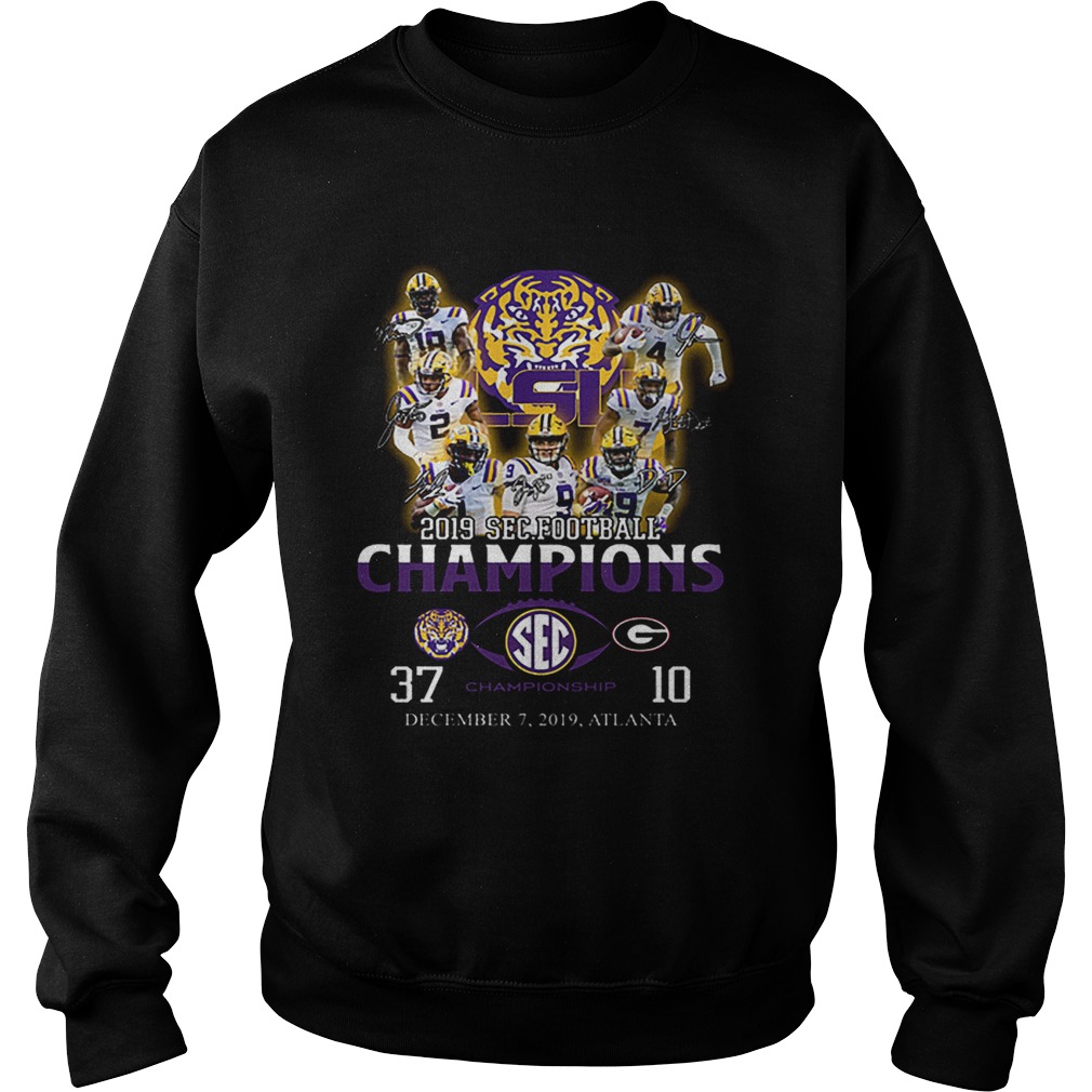 LSU Tigers signatures 2019 SEC Football Champions Sweatshirt