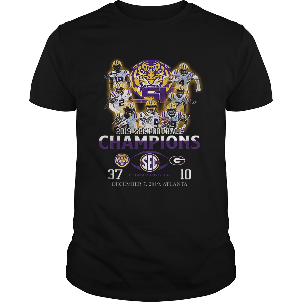 LSU Tigers signatures 2019 SEC Football Champions shirt