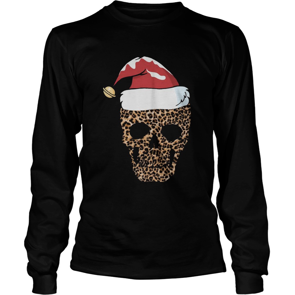 Leopard skull Santa hat Christmas LongSleeve