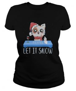 Let It Snow Santa Cocaine Cat Kitten  Classic Ladies