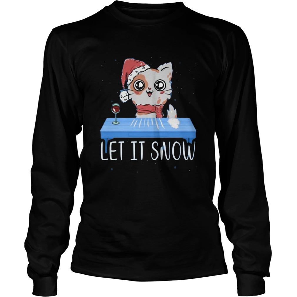 Let It Snow Santa Cocaine Cat Kitten LongSleeve