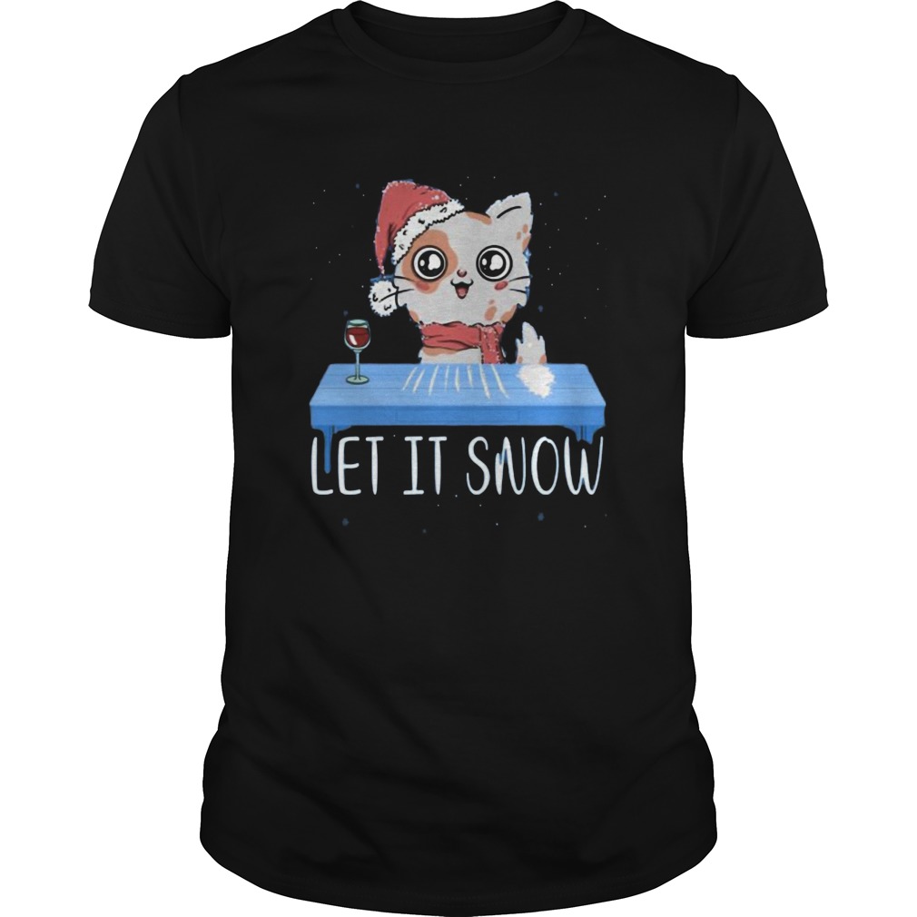 Let It Snow Santa Cocaine Cat Kitten shirt