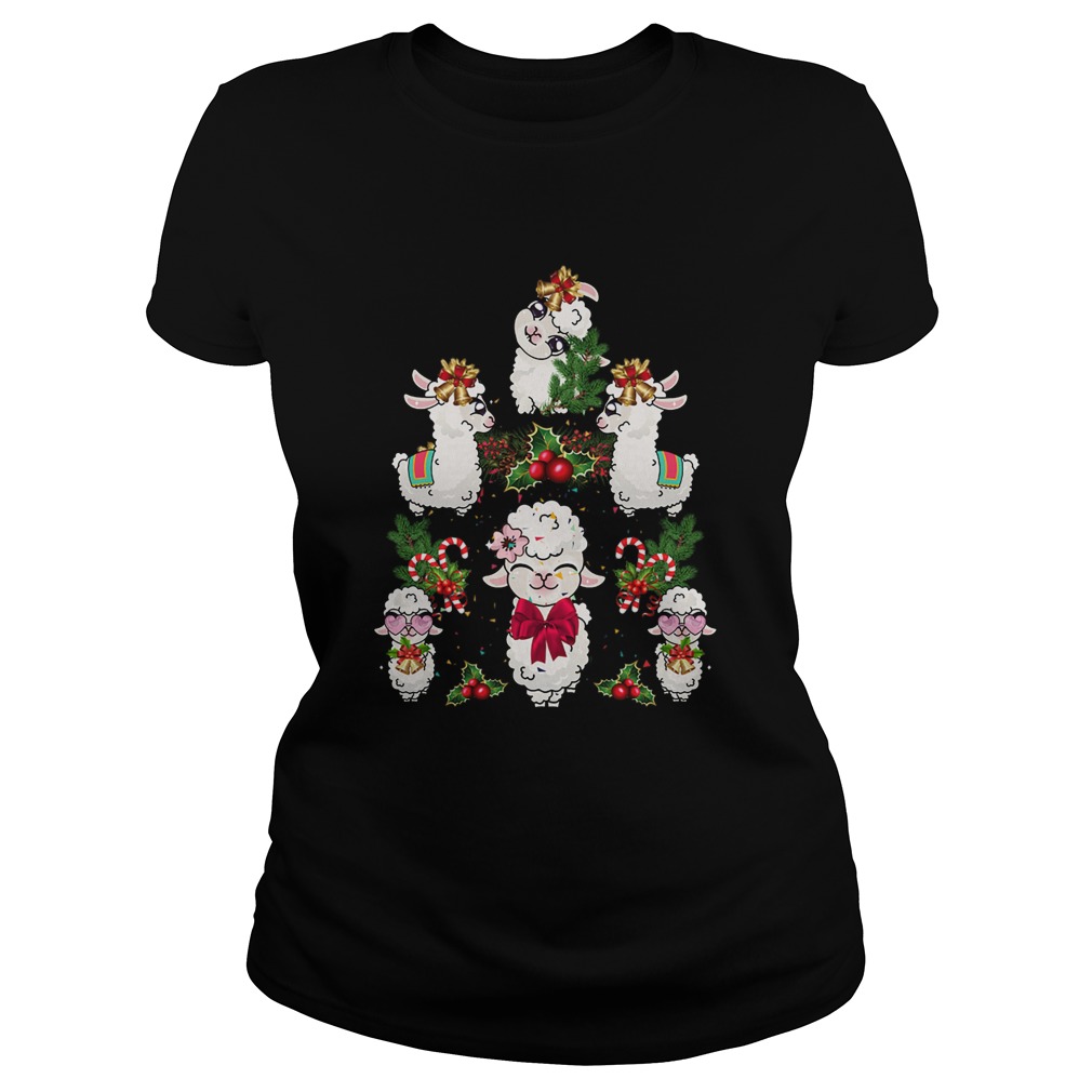 Llama Christmas Tree Classic Ladies