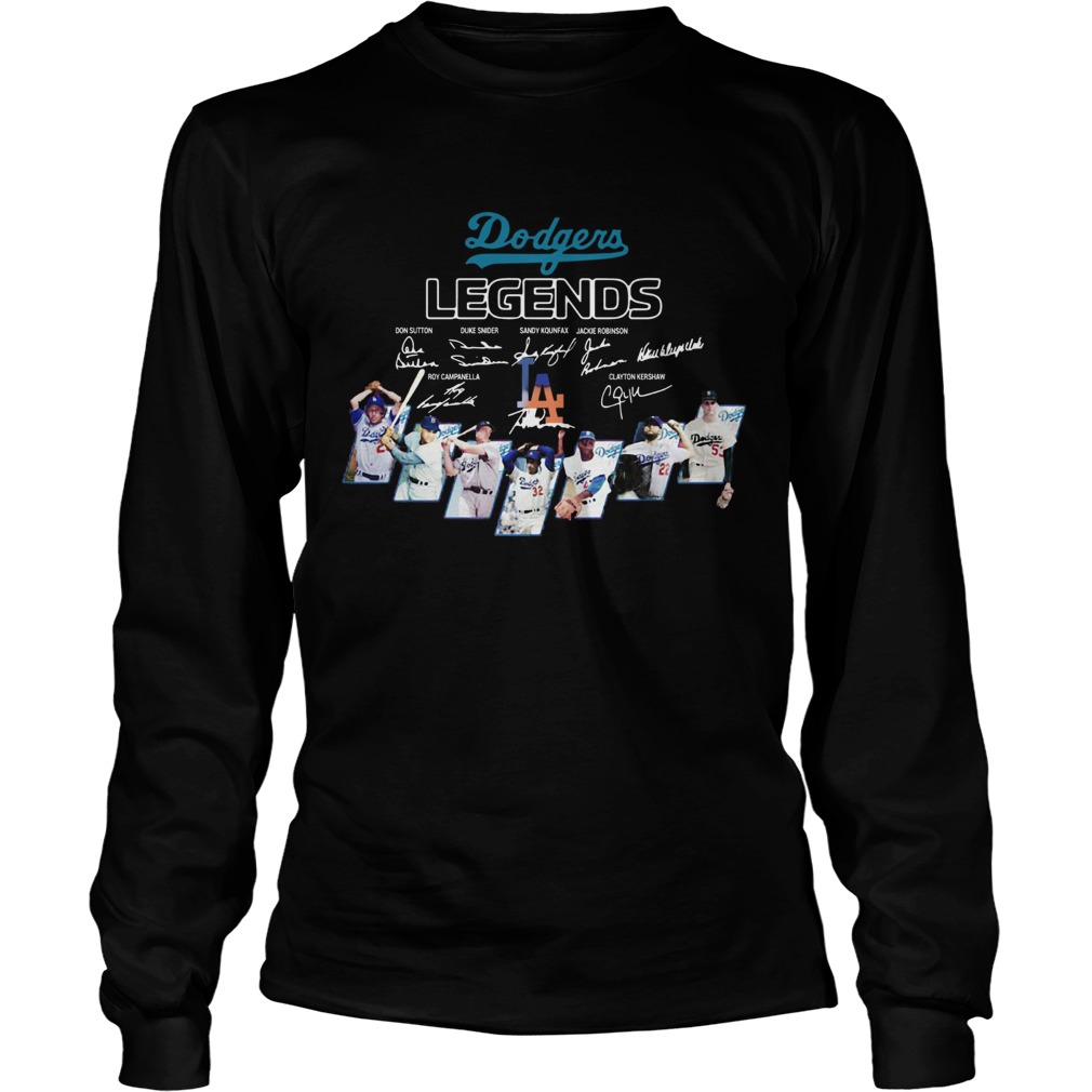 Los Angeles Dodgers Legends Players Signatures LongSleeve