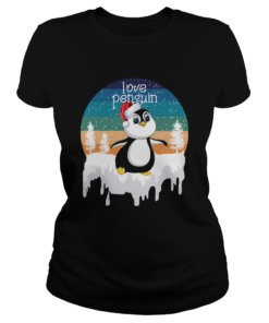 Love Penguin In Santa Christmas Gift For Animal Lover  Classic Ladies