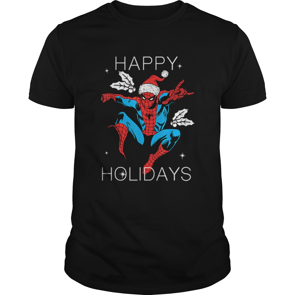 Marvel SpiderMan Happy Holidays Santa Christmas shirt