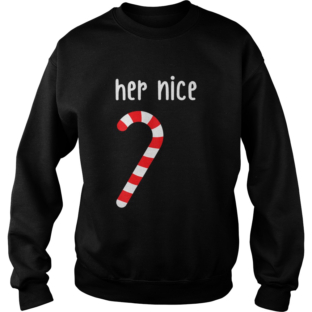 Mens Matching Naughty and Nice Couples Matching Christmas Sweatshirt