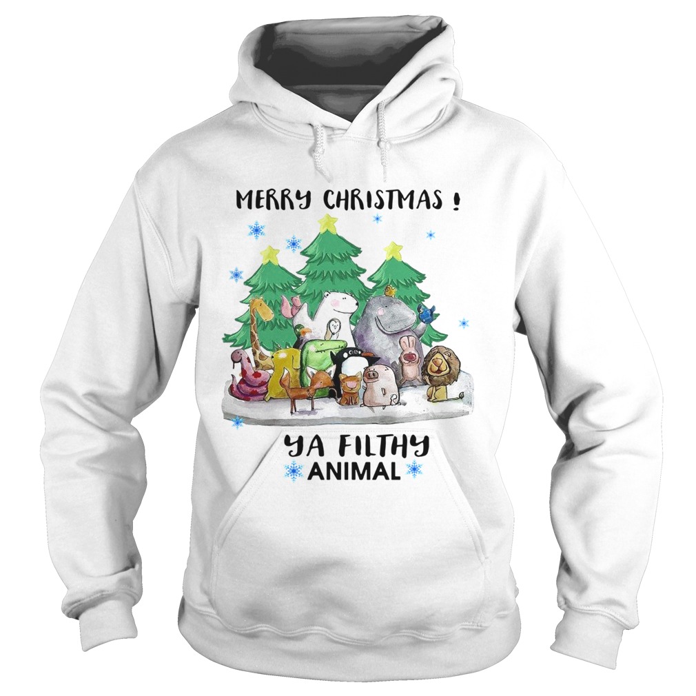 Merry Christmas Animal Hooded Hoodie