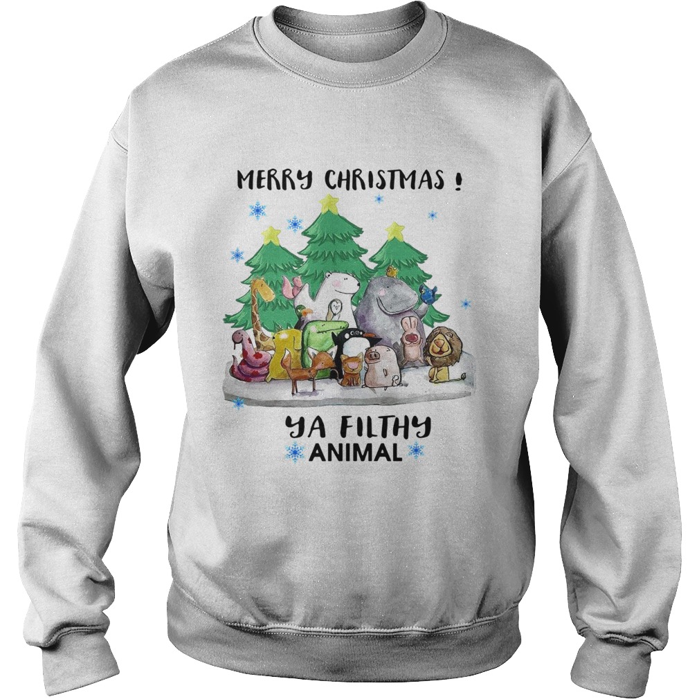 Merry Christmas Animal Hooded Sweatshirt