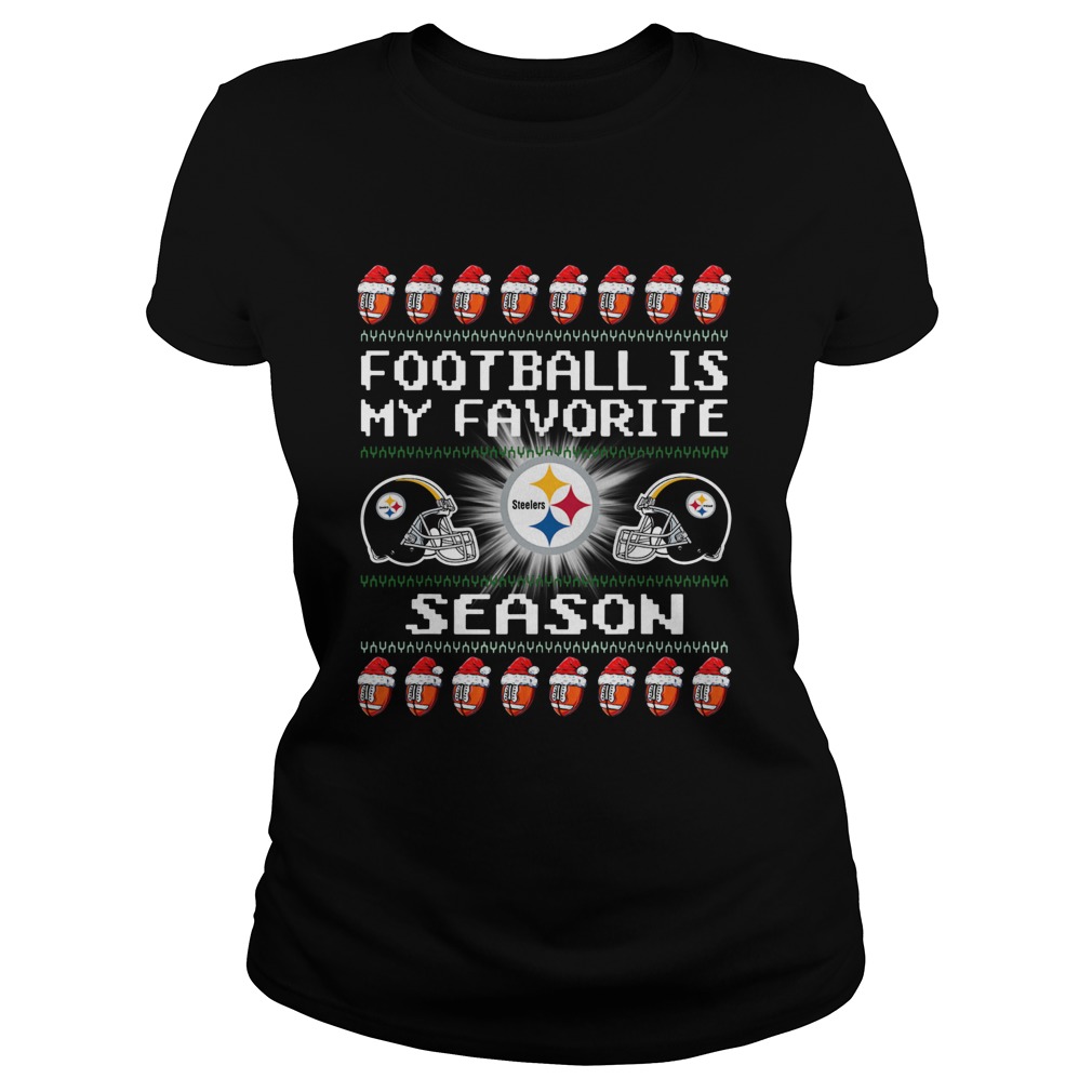 Merry Christmas Football Is My Favorite Season Pittsburgh Steeler Classic Ladies