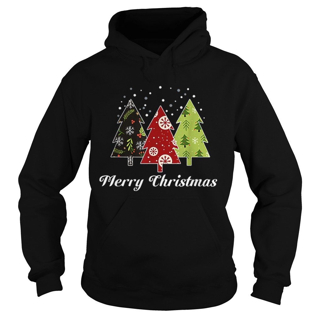 Merry Christmas Three Trees Hoodie