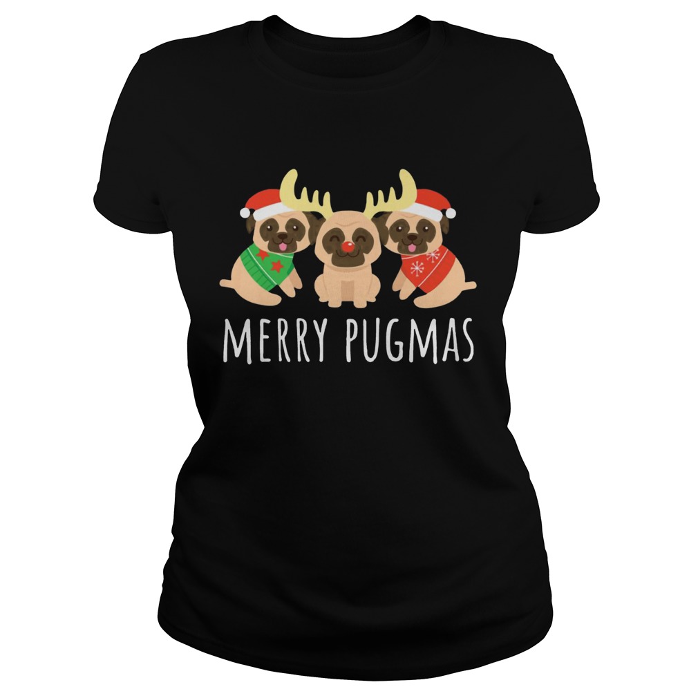 Merry Pugmas Pug Dog Ugly Christmas Classic Ladies