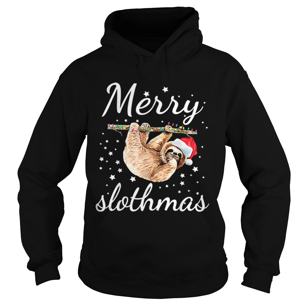 Merry Slothmas Christmas Pajama Sloth Hoodie