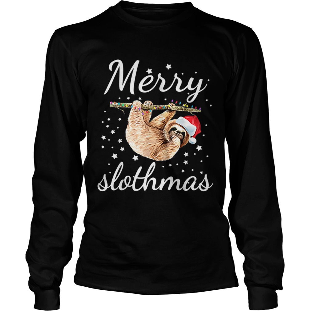 Merry Slothmas Christmas Pajama Sloth LongSleeve