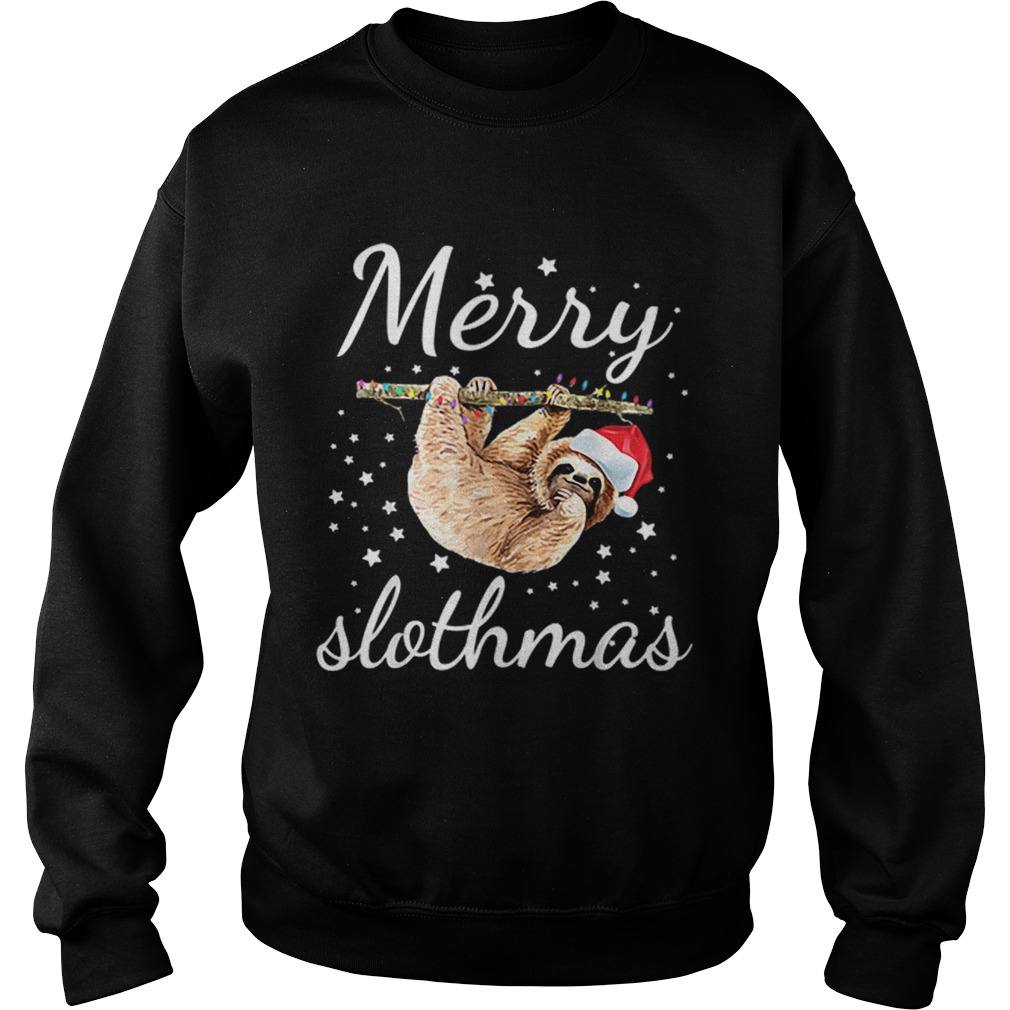 Merry Slothmas Christmas Pajama Sloth Sweatshirt