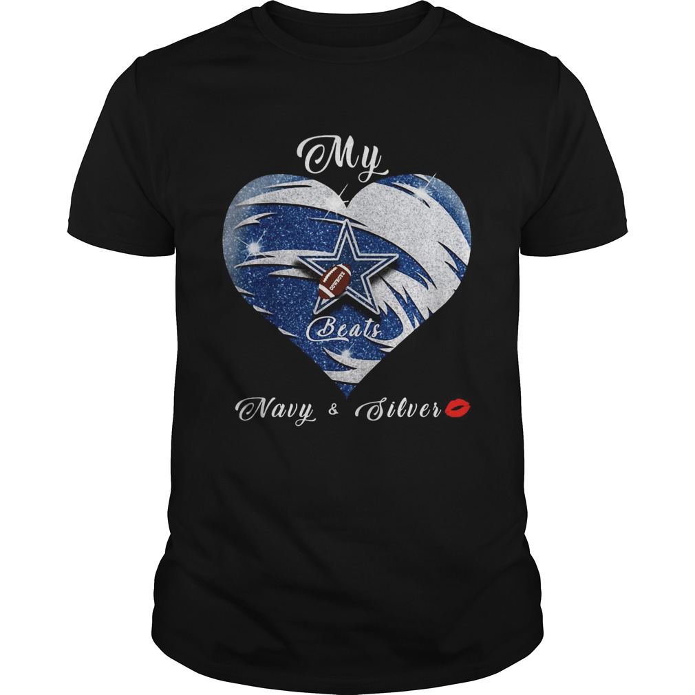 My Dallas Cowboys NavySilver Heart Beats shirt