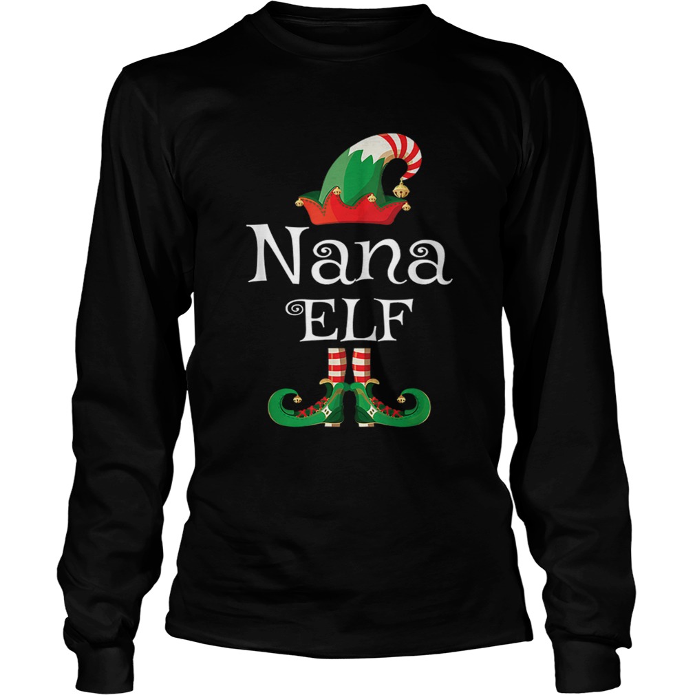 Nana Elf Gift Grandma Elf Matching Family Christmas LongSleeve