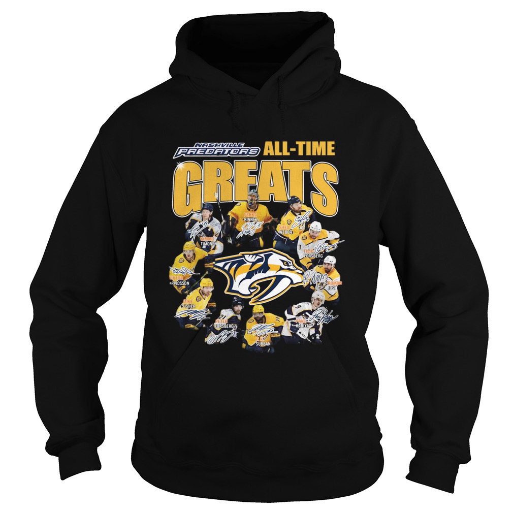 Nashville Predators Alltime Greats Players Signatures Hoodie