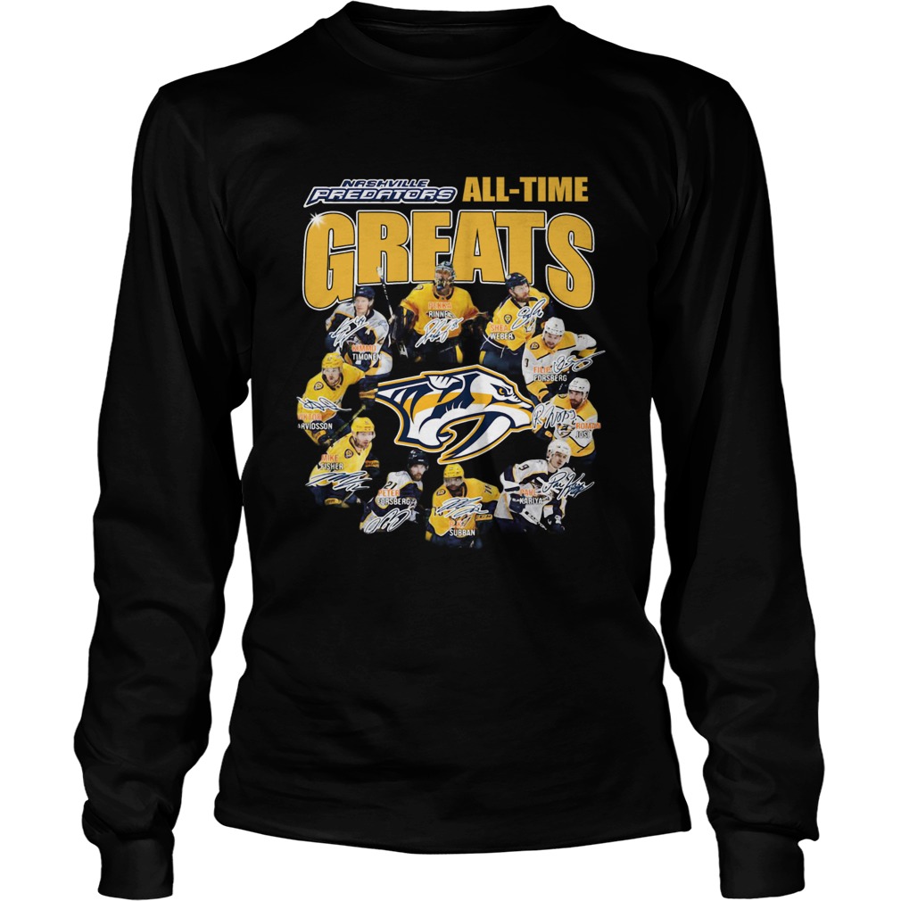 Nashville Predators Alltime Greats Players Signatures LongSleeve