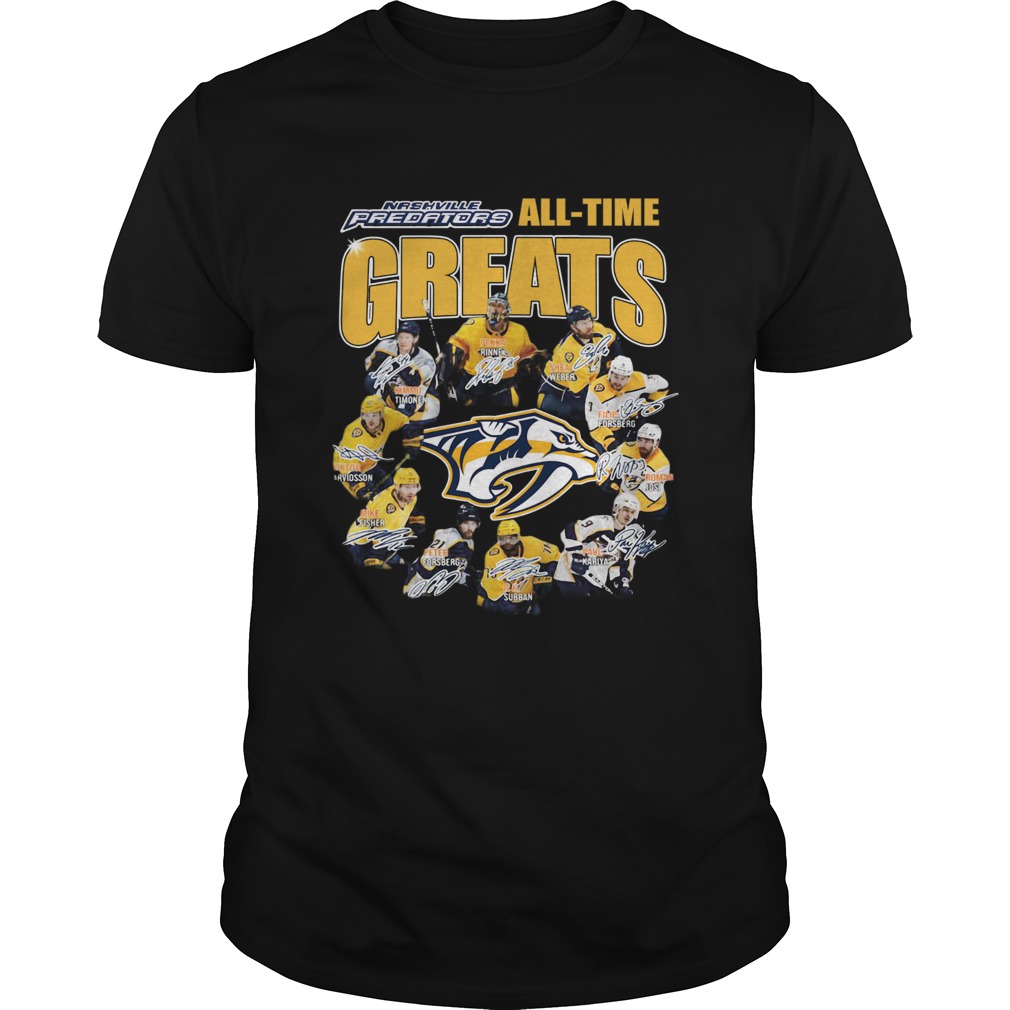 Nashville Predators Alltime Greats Players Signatures shirt