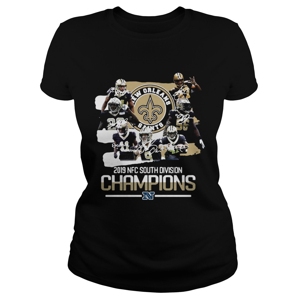 New Orleans Saints 2019 NFC South Division Champions signature Classic Ladies