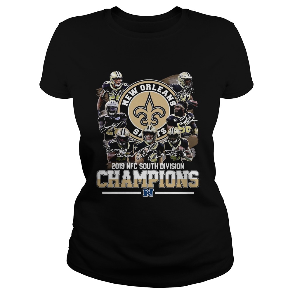 New Orleans Saints 2019 NFC south division Champions signatures Classic Ladies