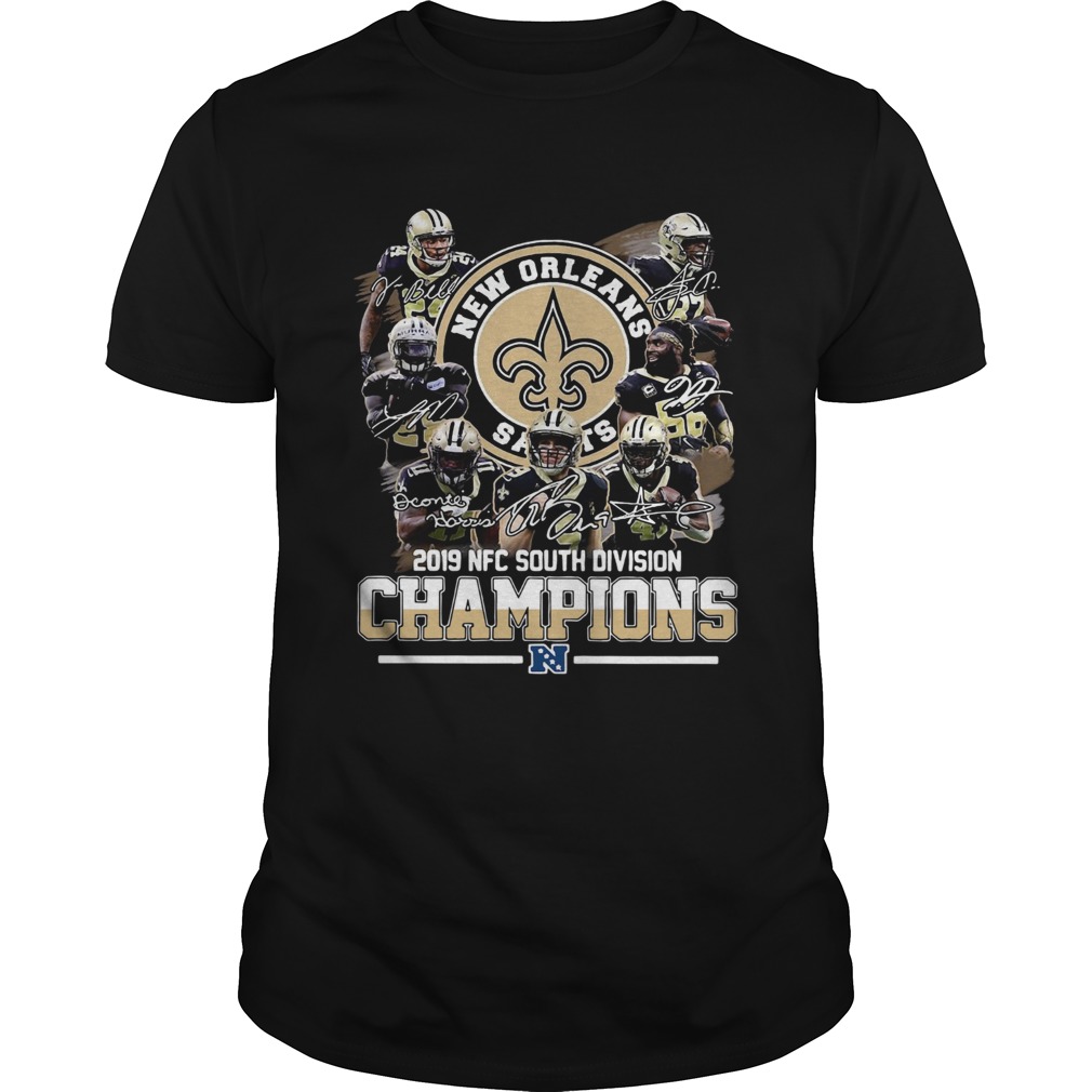 New Orleans Saints 2019 NFC south division Champions signatures shirt