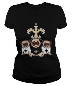 New Orleans Saints Pugs dog  Classic Ladies