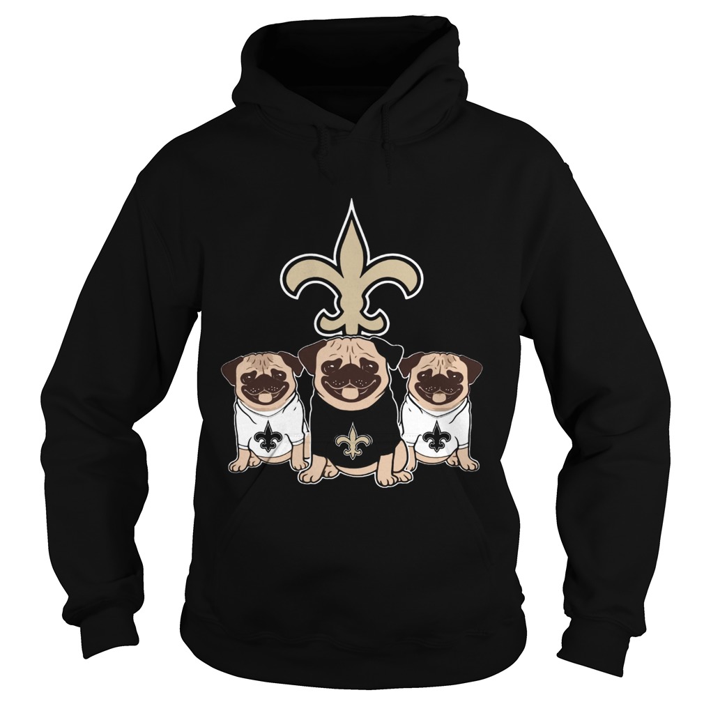 New Orleans Saints Pugs dog Hoodie