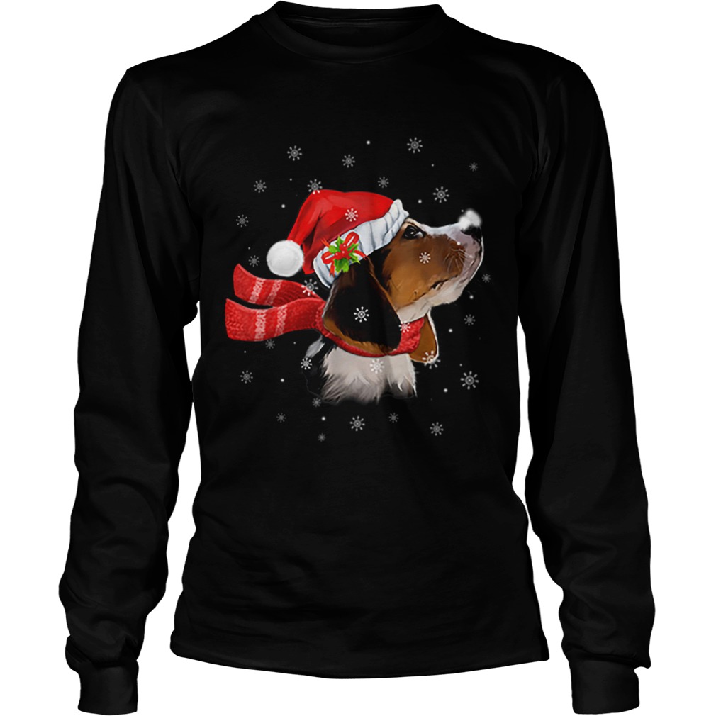 Nice Christmas Beagle Santa Hat Dog Lover LongSleeve