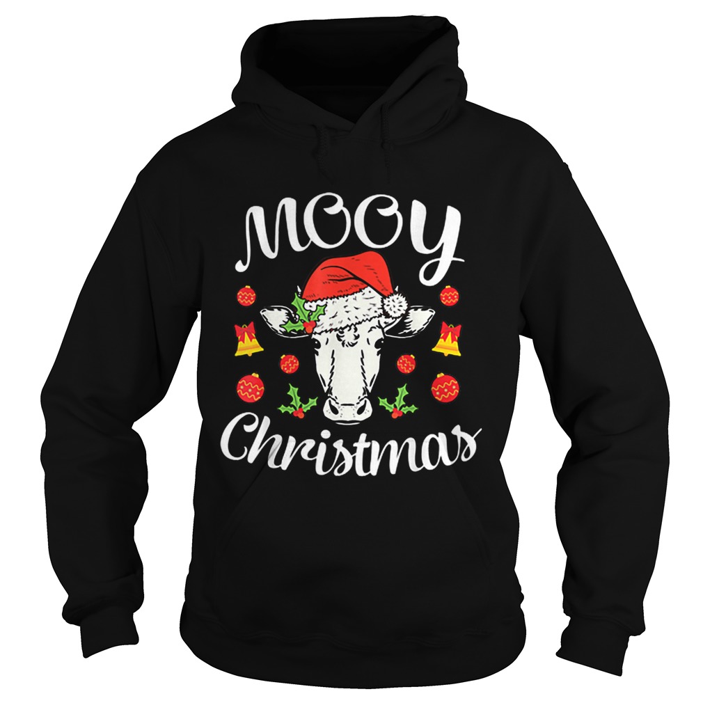 Nice Mooy Christmas Xmas Hat Cow Lover Hoodie