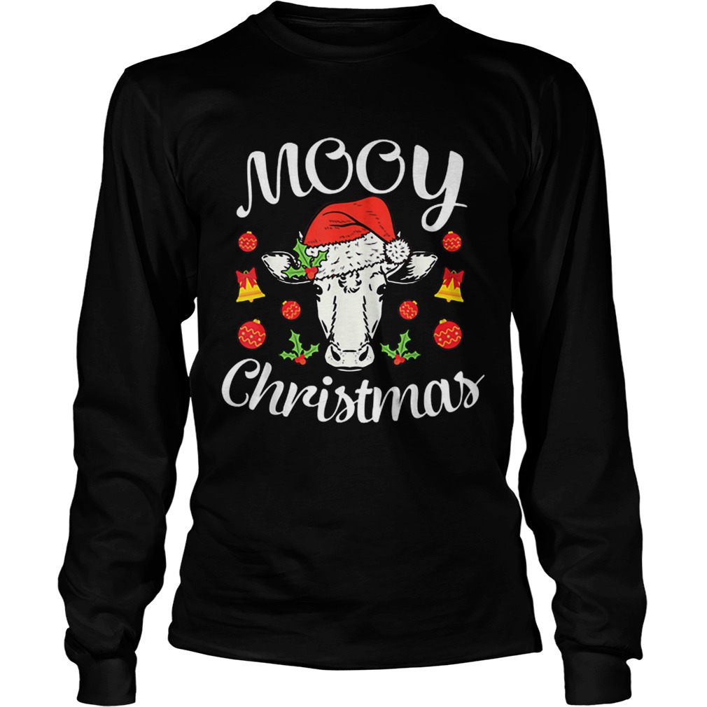 Nice Mooy Christmas Xmas Hat Cow Lover LongSleeve