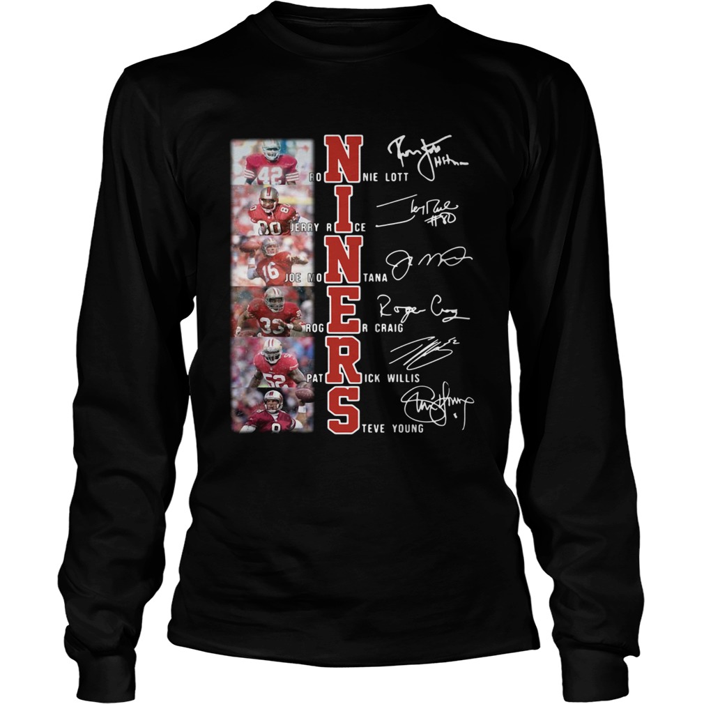 Niners Ronnie Lott Jerry Rice Joe Montana signatures LongSleeve