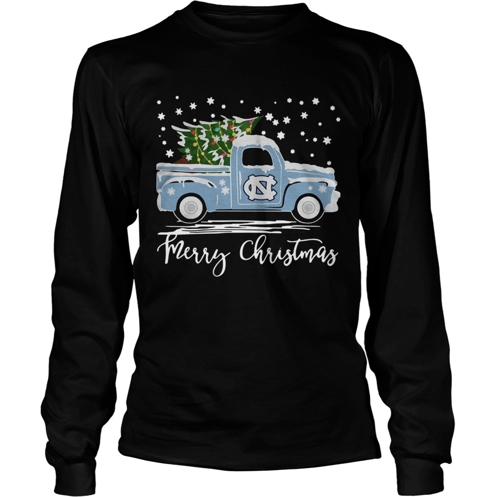 North Carolina Tar Heels Pickup Truck Merry Christmas LongSleeve