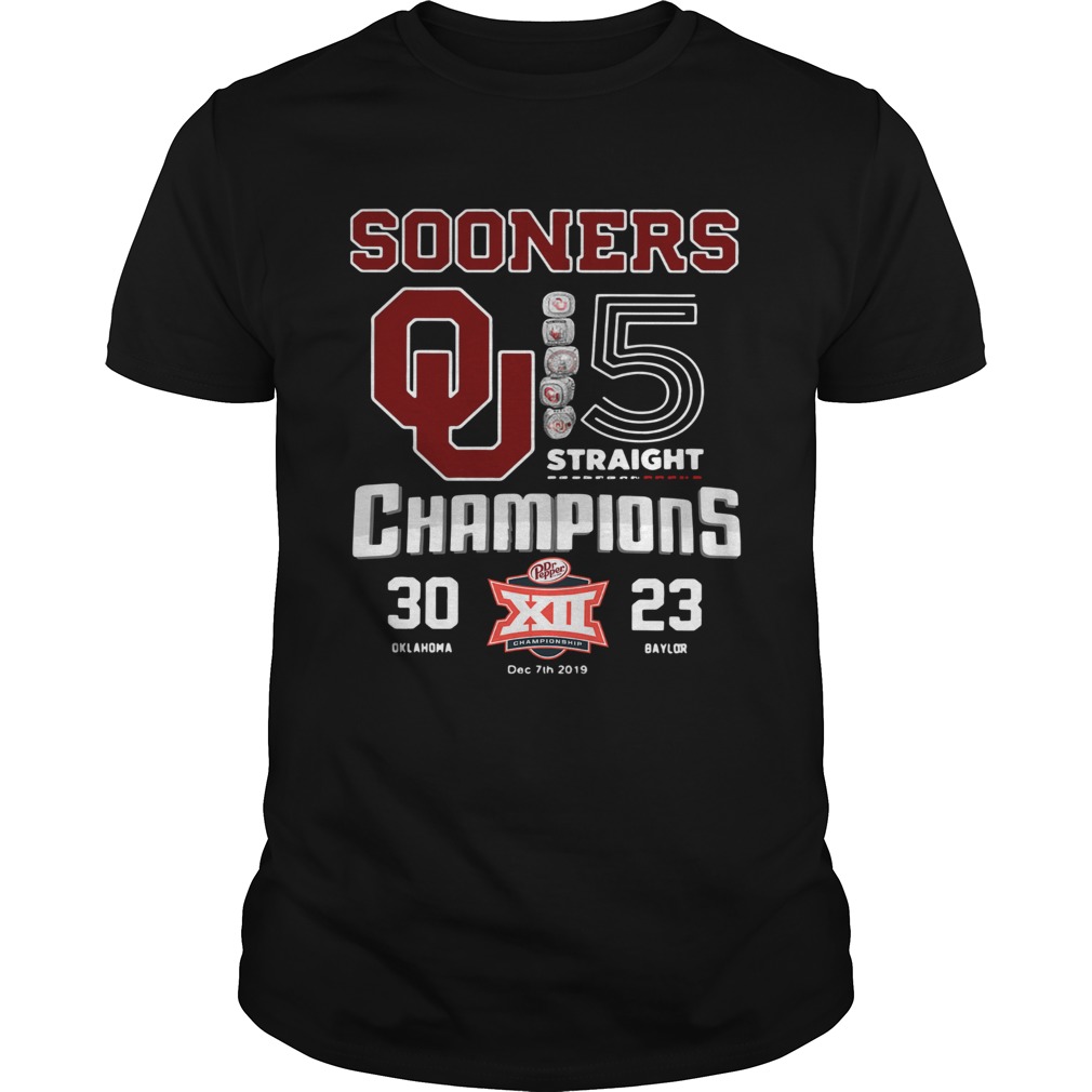 Oklahoma Sooners 5 Straight Champions shirt